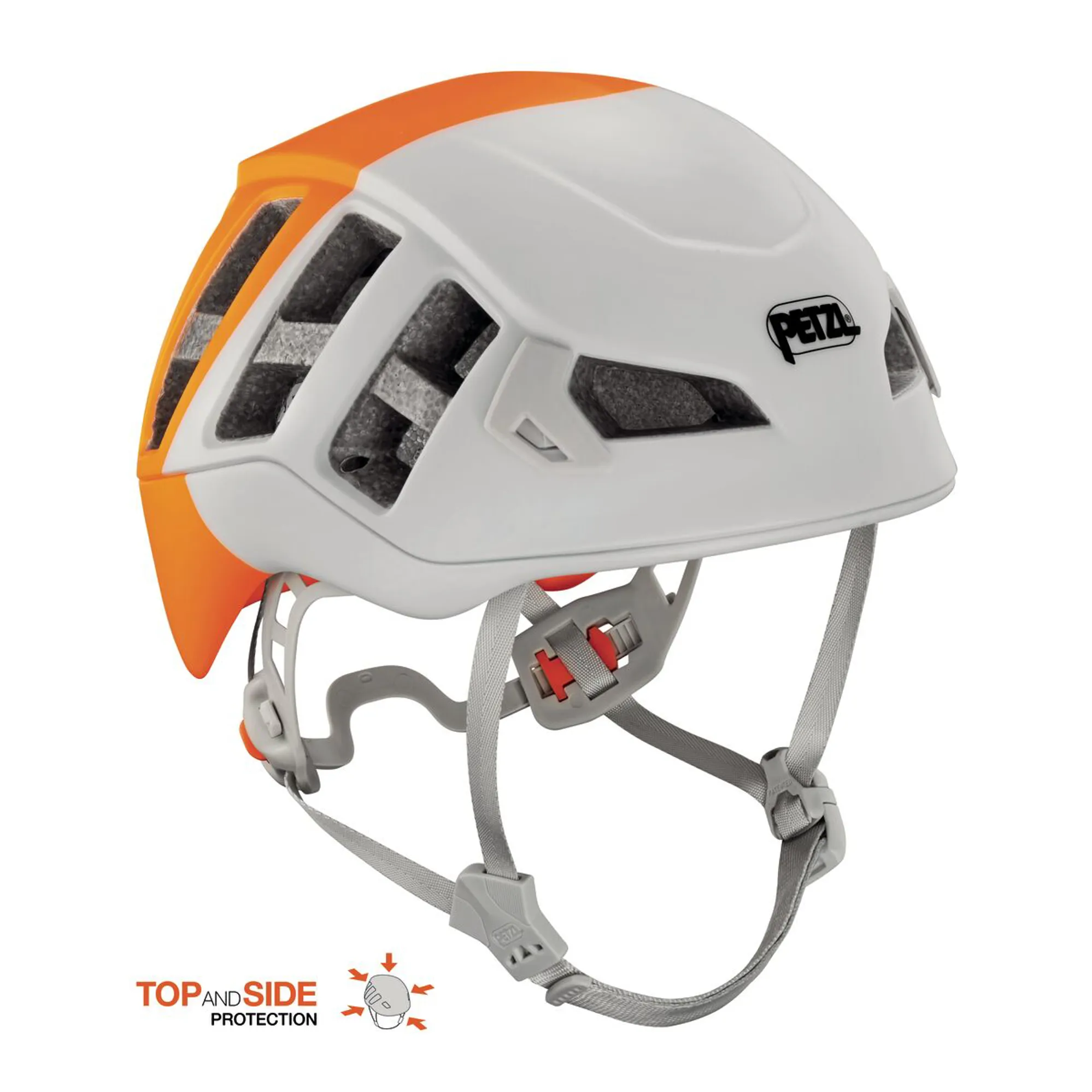 Petzl Meteor Climbing Helmet in White/Orange
