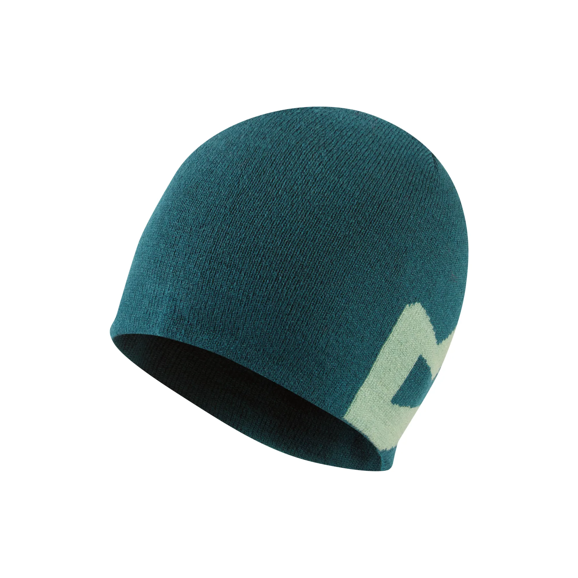 Mountain Equipment Womens Branded Knitted Beanie in Deep Teal/Lichen