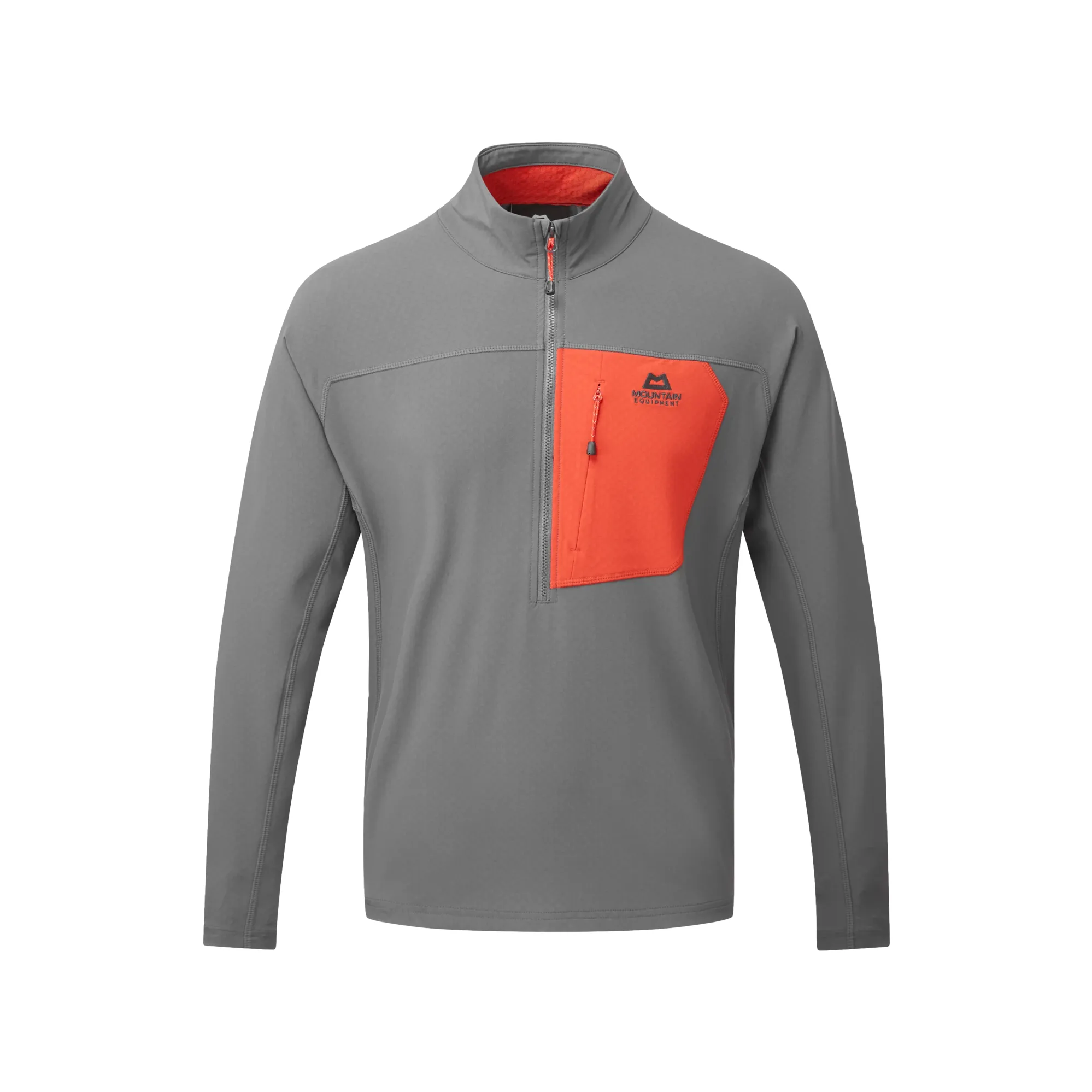 Mountain Equipment Mens Arrow 1/4 Zip in Anvil/Redrock